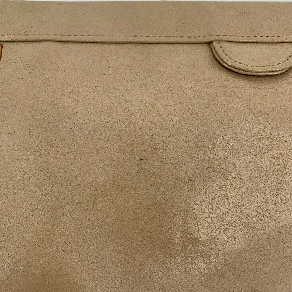 Vintage Zenith Tan Leather Clutch Bag